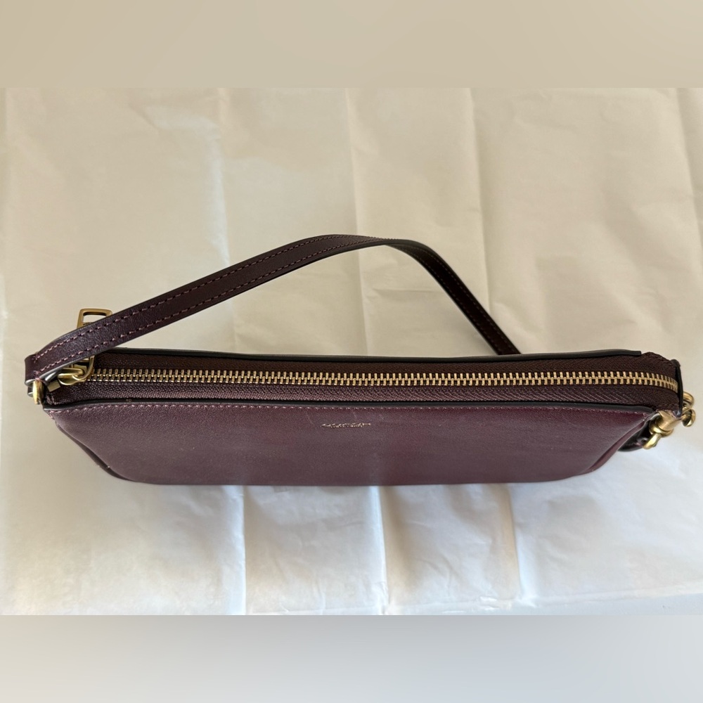 Coach Plum Leather Wristlet Clutch with Gold Hardware - Picture 8 of 15